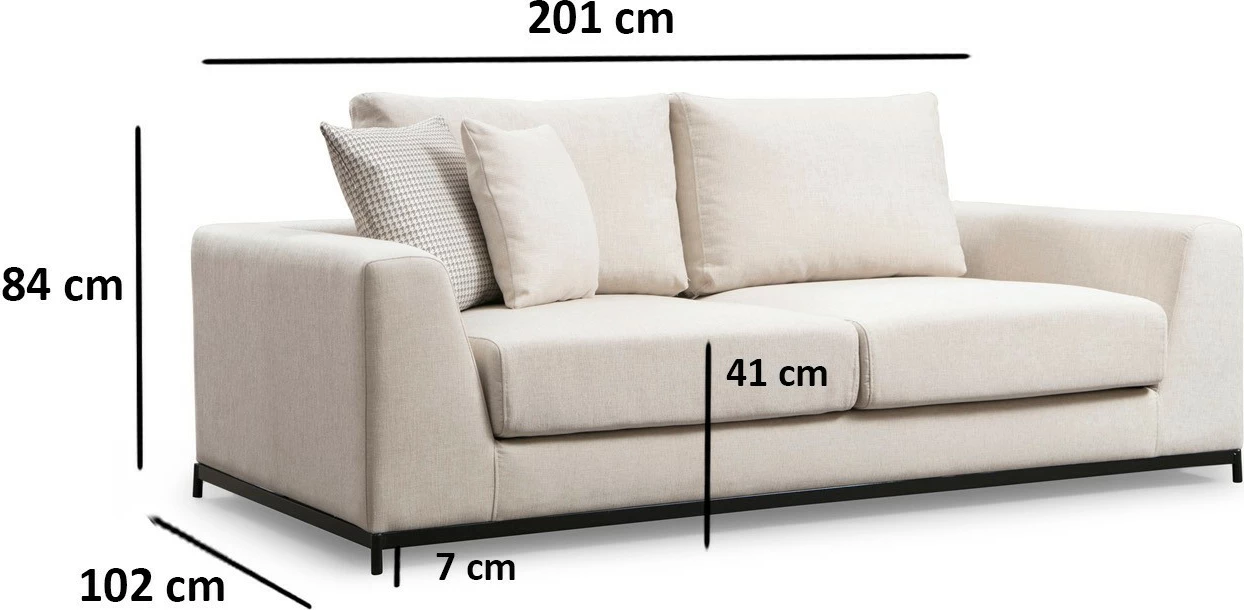 Divan dykësh, ngjyrë bezhë, Atelier del Sofa, Line 2 Seater