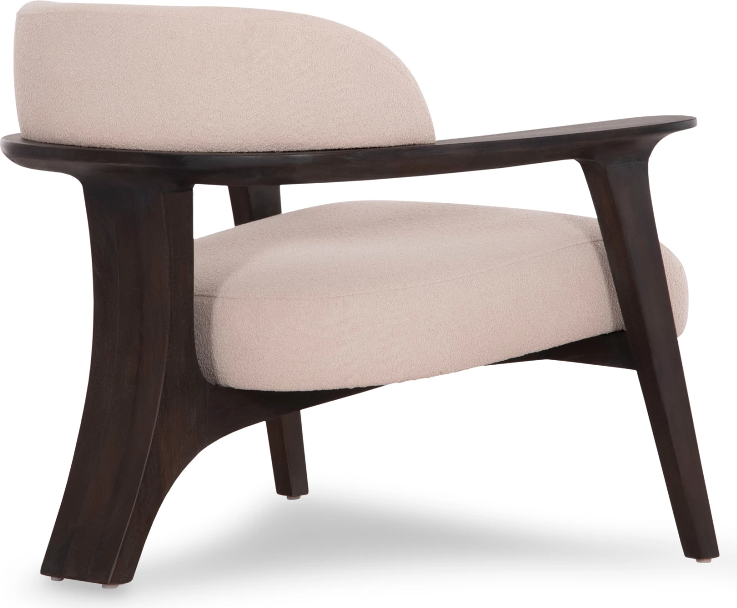 Karrige lounge TRIAD, dru tik i zi, material krem, 80.5x74x66.5cm
