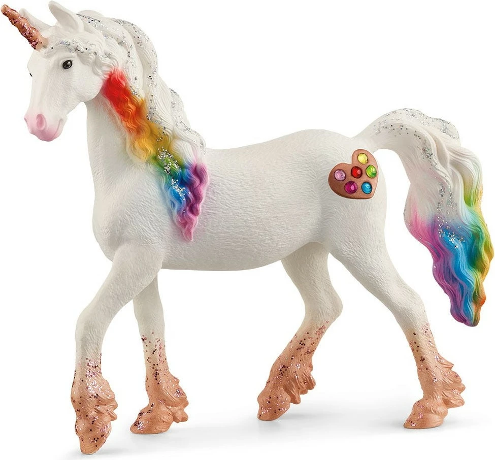 Lodër figurine Schleich BAYALA Rainbow Love Unicorn Mare, shumëngjyrëshe