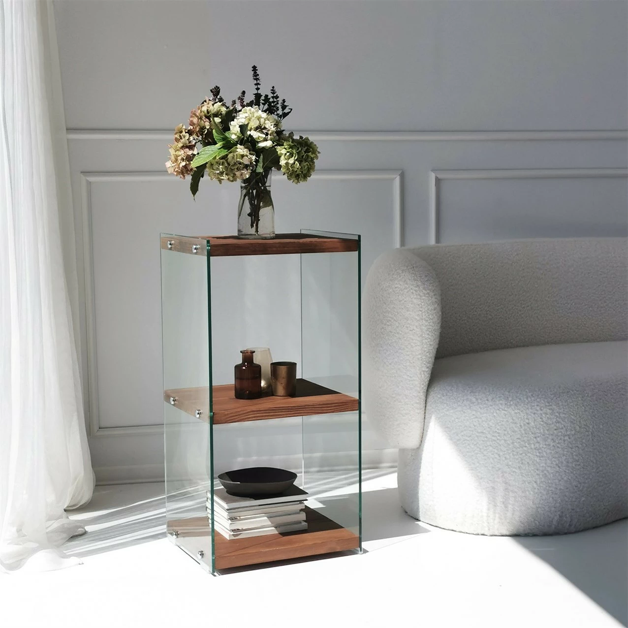 Raft librash Hanah Home, Aqua 2, ngjyrë natyrale