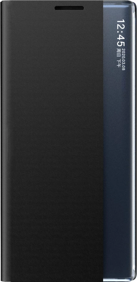 Mbështjellës Hurtel Sleep Case me dritare të mençur për Samsung Galaxy A22 4G, i zi