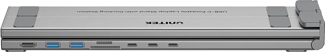 Qëndrim laptopi UNITEK D1137AGY01 me HUB, i rregullueshëm, argjend