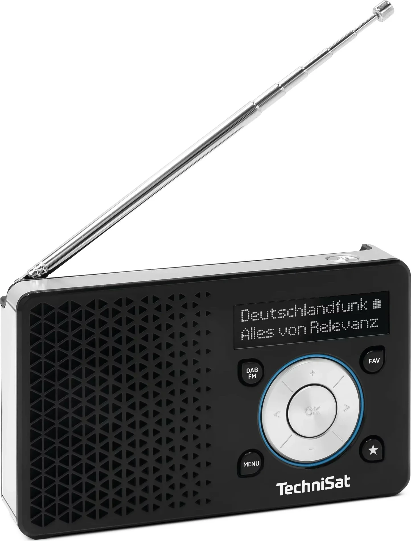 Radio portabile TechniSat DigitRadio 1 ASA, DAB+ FM, ekran OLED, 1050mAh, zi/argjendtë
