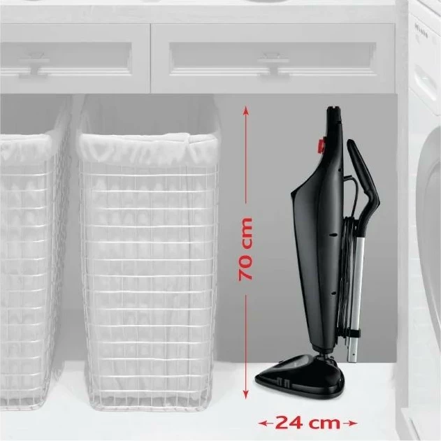 Mop me avull Vileda Steam Plus, i zi, me 2 mbulesa mikrofibre dhe aksesor për tapet