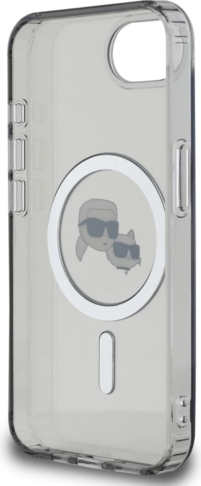 Mbështjellës Karl Lagerfeld IML Metal Karl & Choupette Heads MagSafe për iPhone 16e, i zi