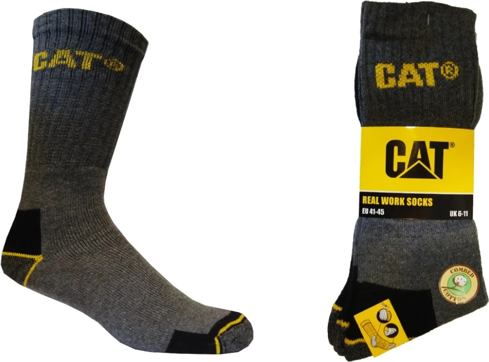 Çorape pune për meshkuj CAT DYP597 41-45, 3 palë, gri