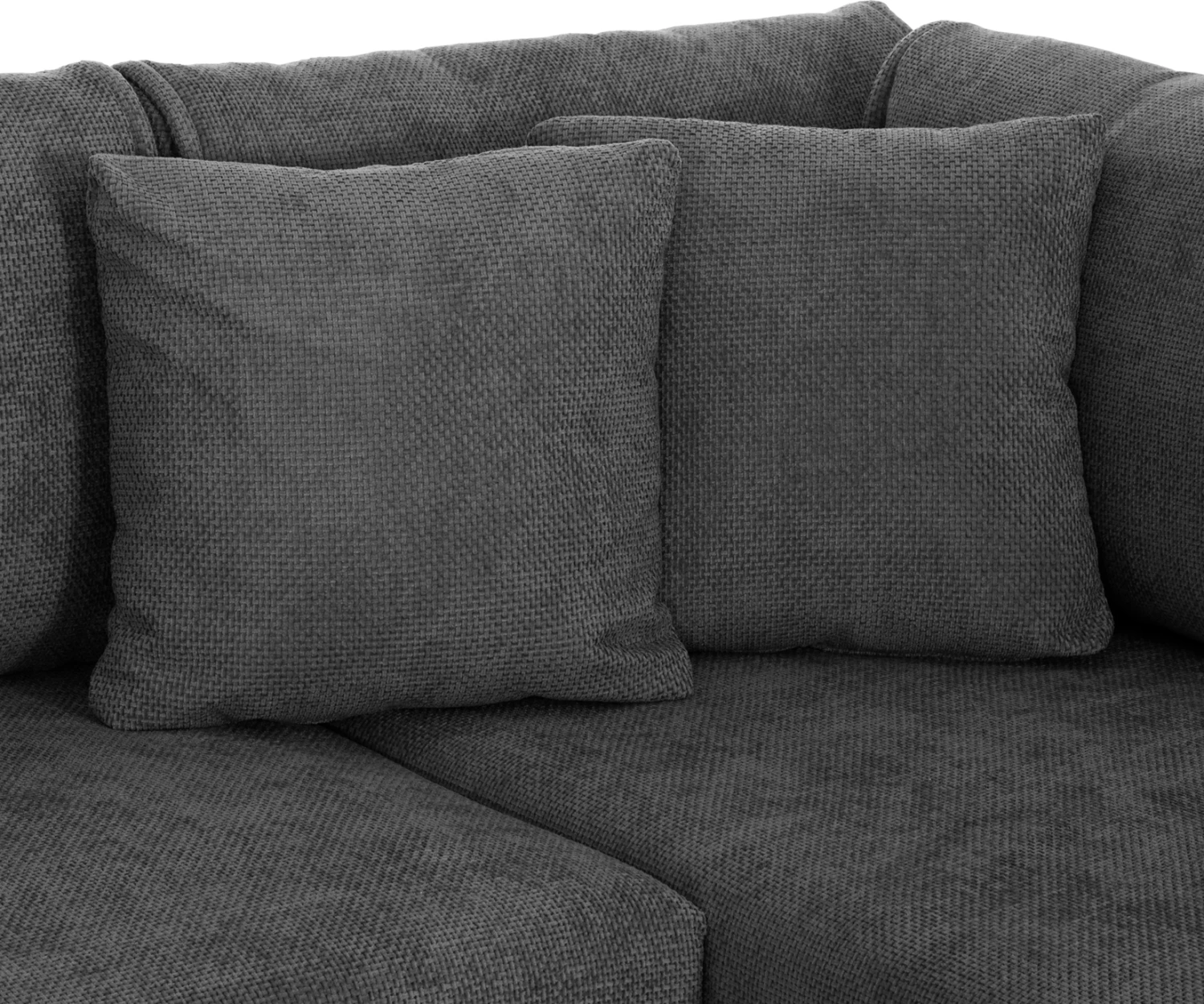 Këndare me shtrat, Zenora, kënd i djathtë, material stof ngjyrë gri e errët, FH3337.01R, 303x214x80cm