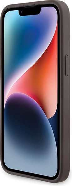 Mbështjellës Guess 4G Collection Leather Metal Logo MagSafe për iPhone 13 Pro / iPhone 13, Kafe