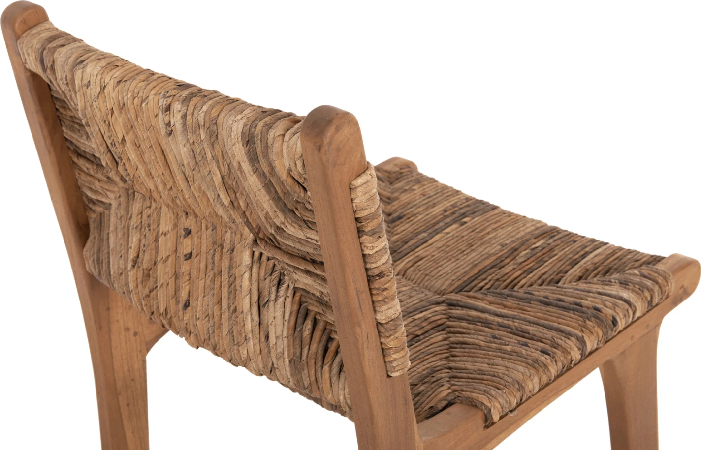 Karrige për bar WALTER FH9841 dru teak natyral-rush matt 46x55x105Hcm.