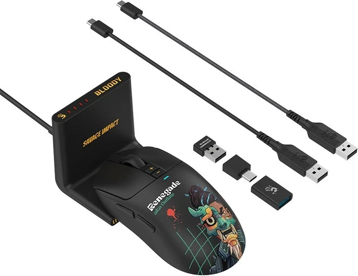 Maus A4-Tech Bloody R72 ULTRA DUO Renegade Midnight, wireless, RGB, i zi