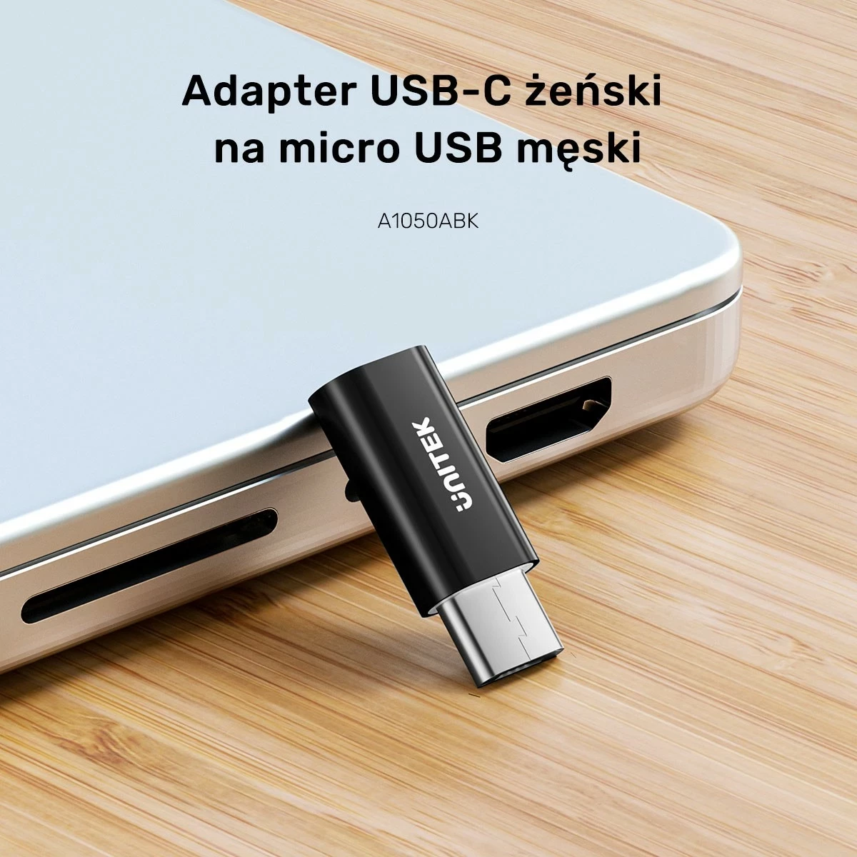 Adapter Unitek USB-C në Micro USB A1050ABK03, ngjyrë gri
