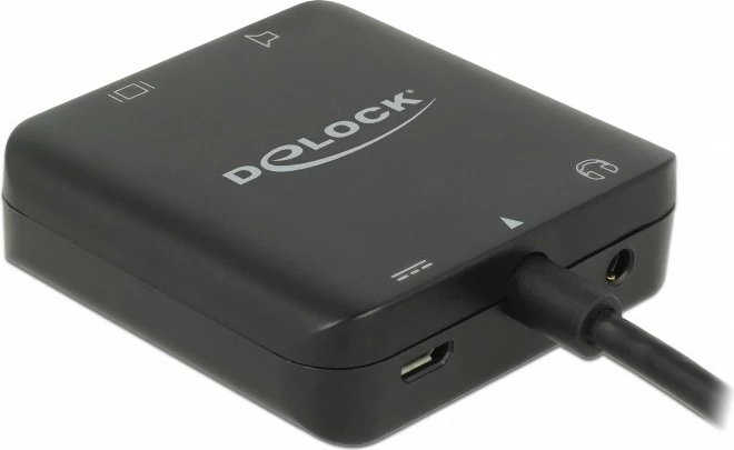 Adapter HDMI DeLOCK 63276, mashkull-femër, 4K, i zi