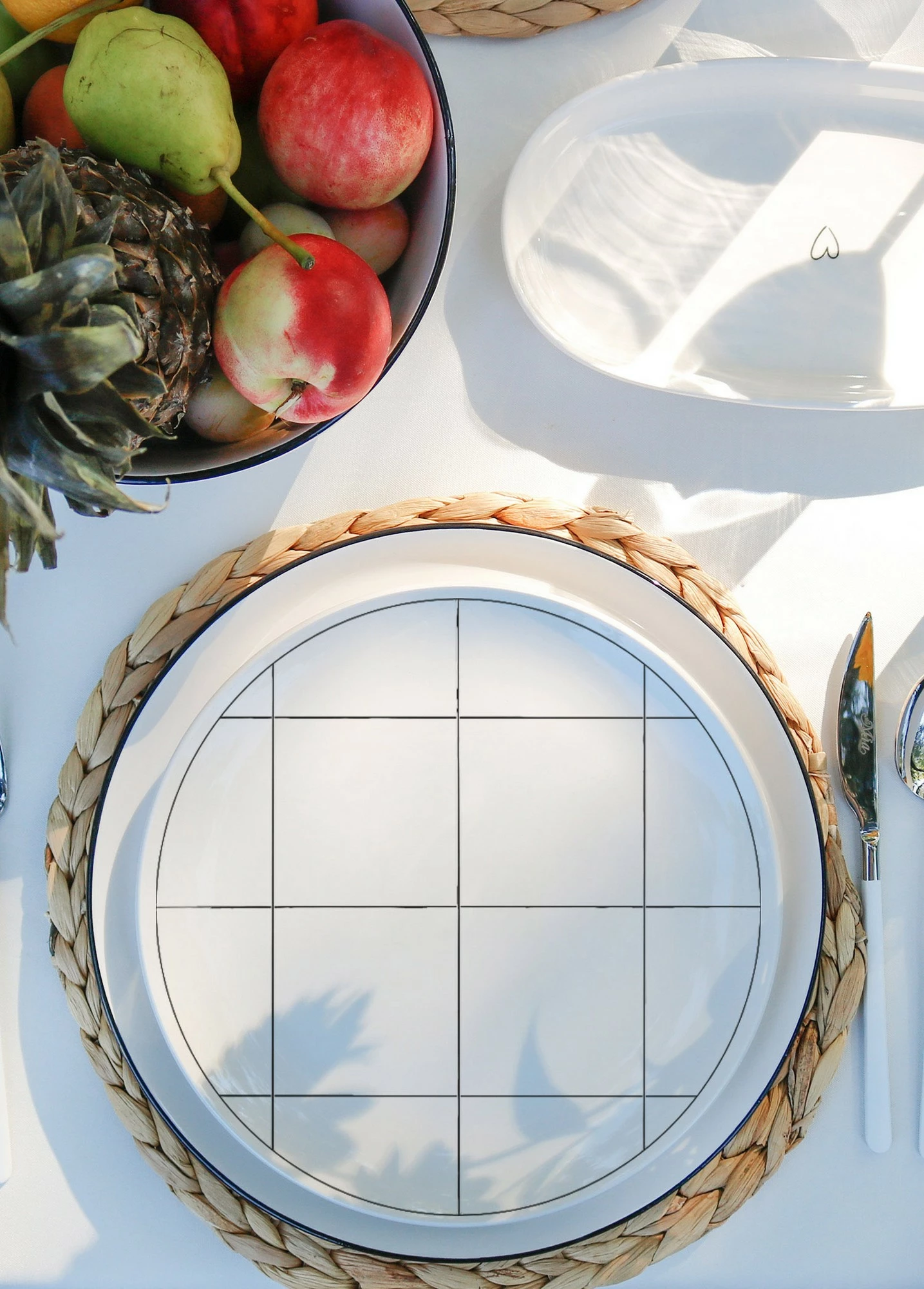 Set për servirje ëmbëlsirash (6 copë), Hermia, DLY004, e bardhë, 26x26cm