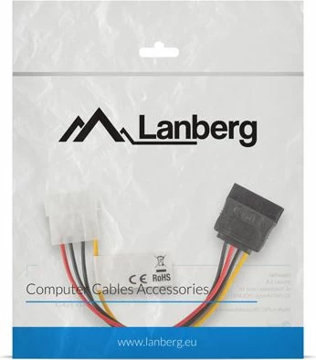 Kabllo rryme Molex në SATA Lanberg CA-HDSA-10CU-0015, 0.15 m, multicolor