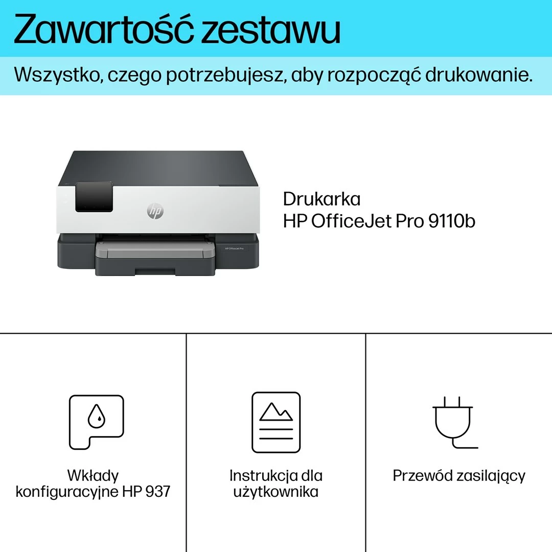 Printer ngjyrash HP OfficeJet Pro 9110b wireless, printim dyanshëm, Gri