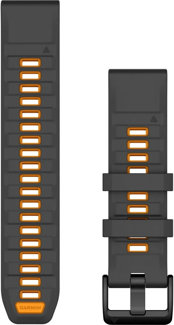 Rrip silikoni Garmin QuickFit 22mm për Smartwatch, grafit-portokalli