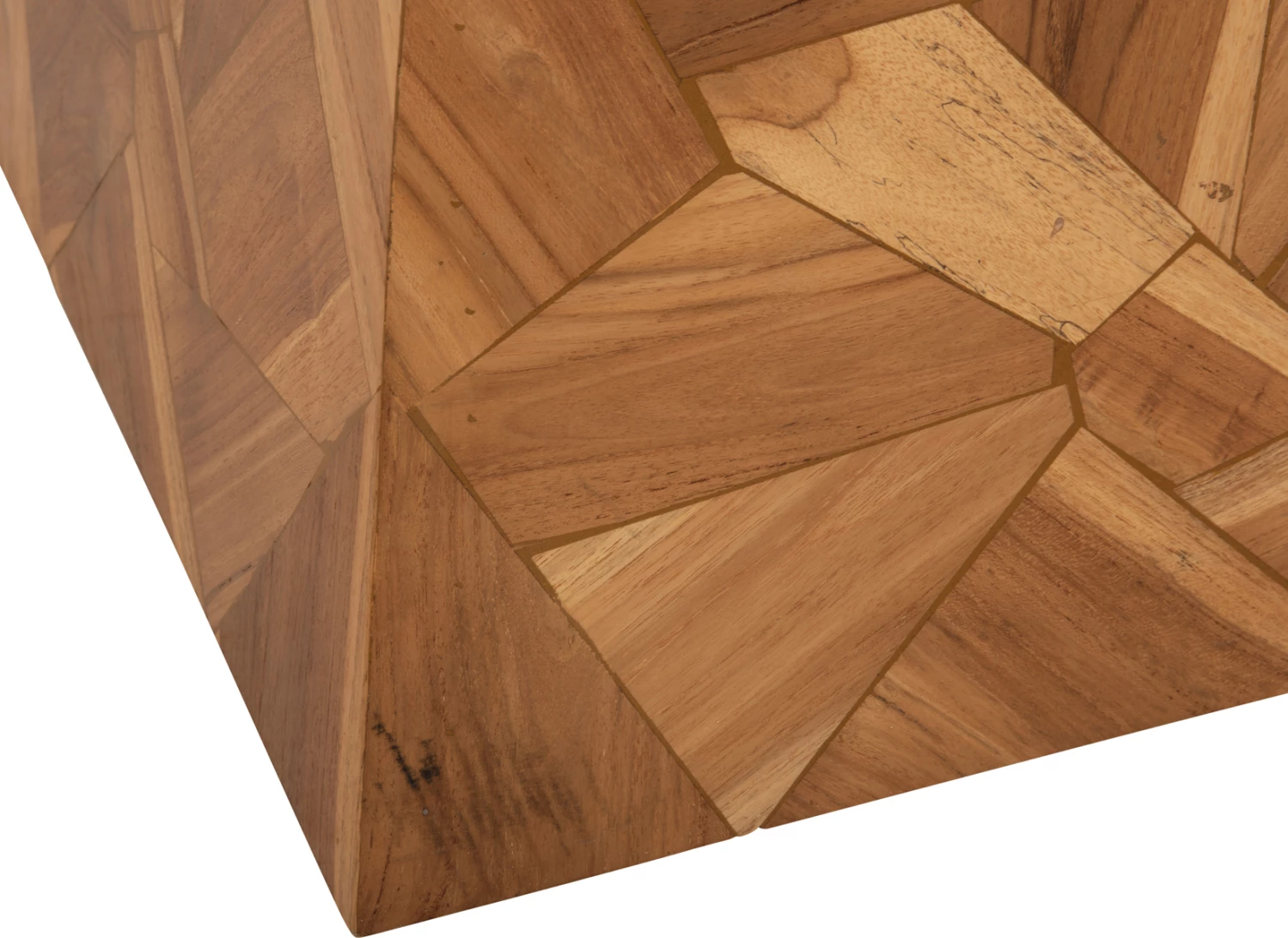 Baza për ombrellë, beton, mbulesë dru tik, vrimë 5cm, 47x47x42cm