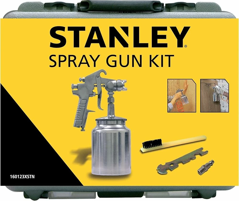 Pistoletë spërkatëse pneumatike për bojë Stanley 160123XSTN, 1 L, 4 bar, 180 l/min, set me kuti