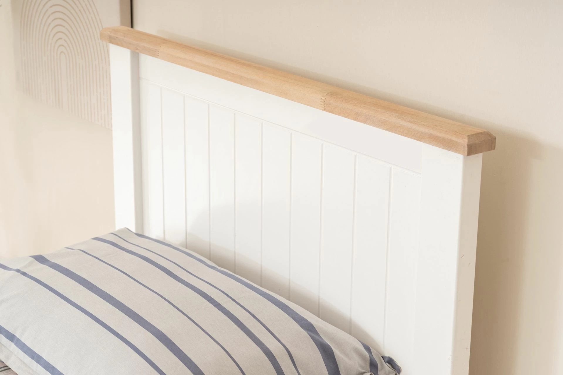 Kornizë krevati teke Blınk Modern Country, e bardhë dhe lis, 90x200cm