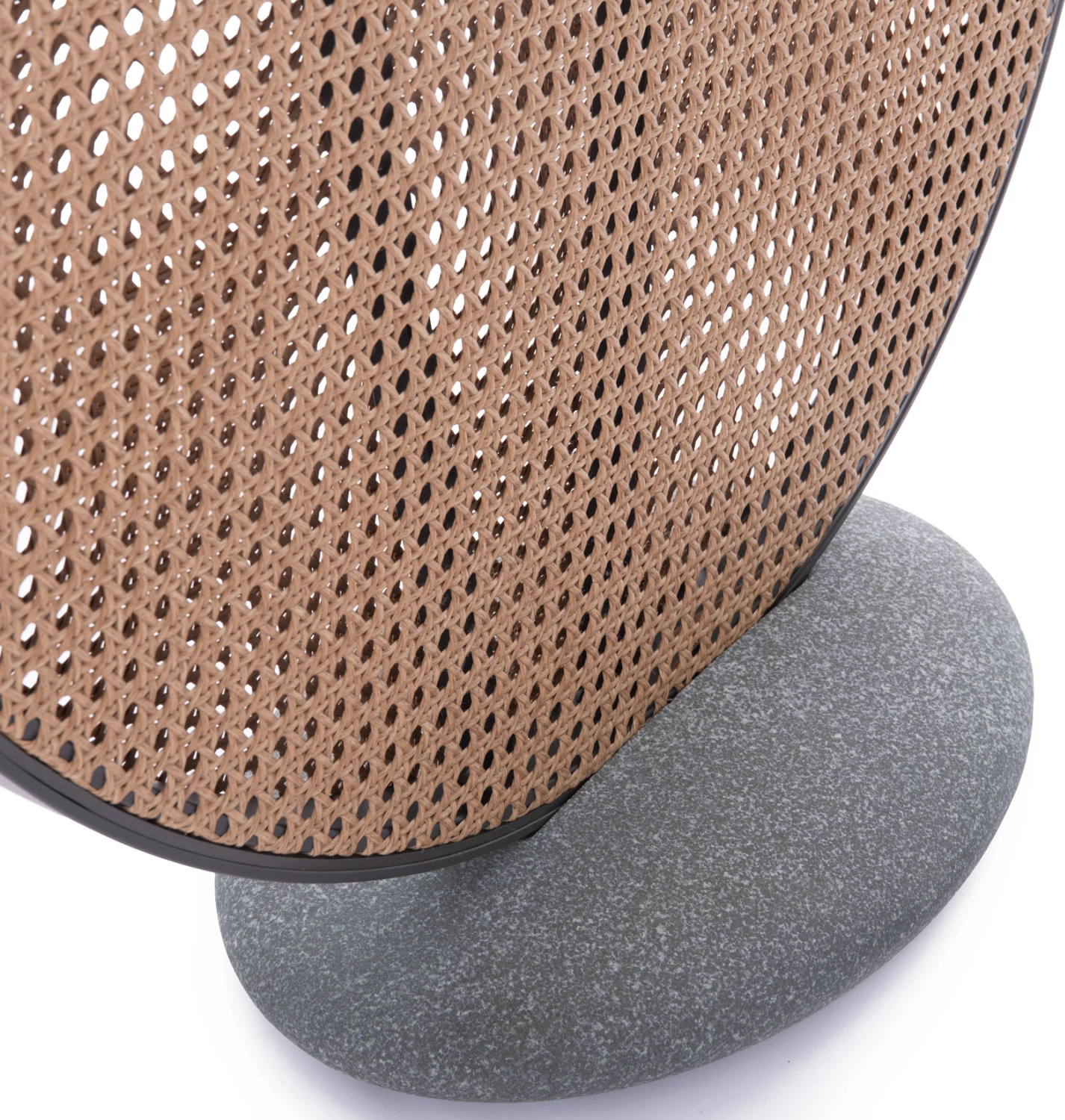 Përparëse ndarëse alumini KOMORABI (S), kornizë antracit, thurje ratan bezhë, 108x33x169cm