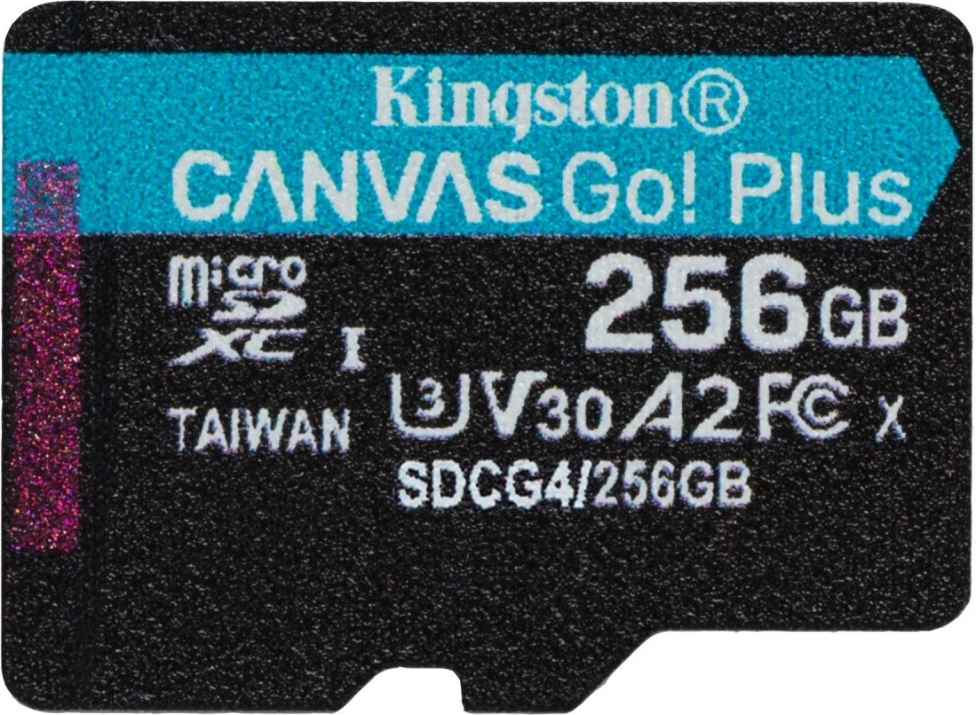 Kartelë memorie Kingston Canvas Go! Plus 256GB microSD me adapter SD