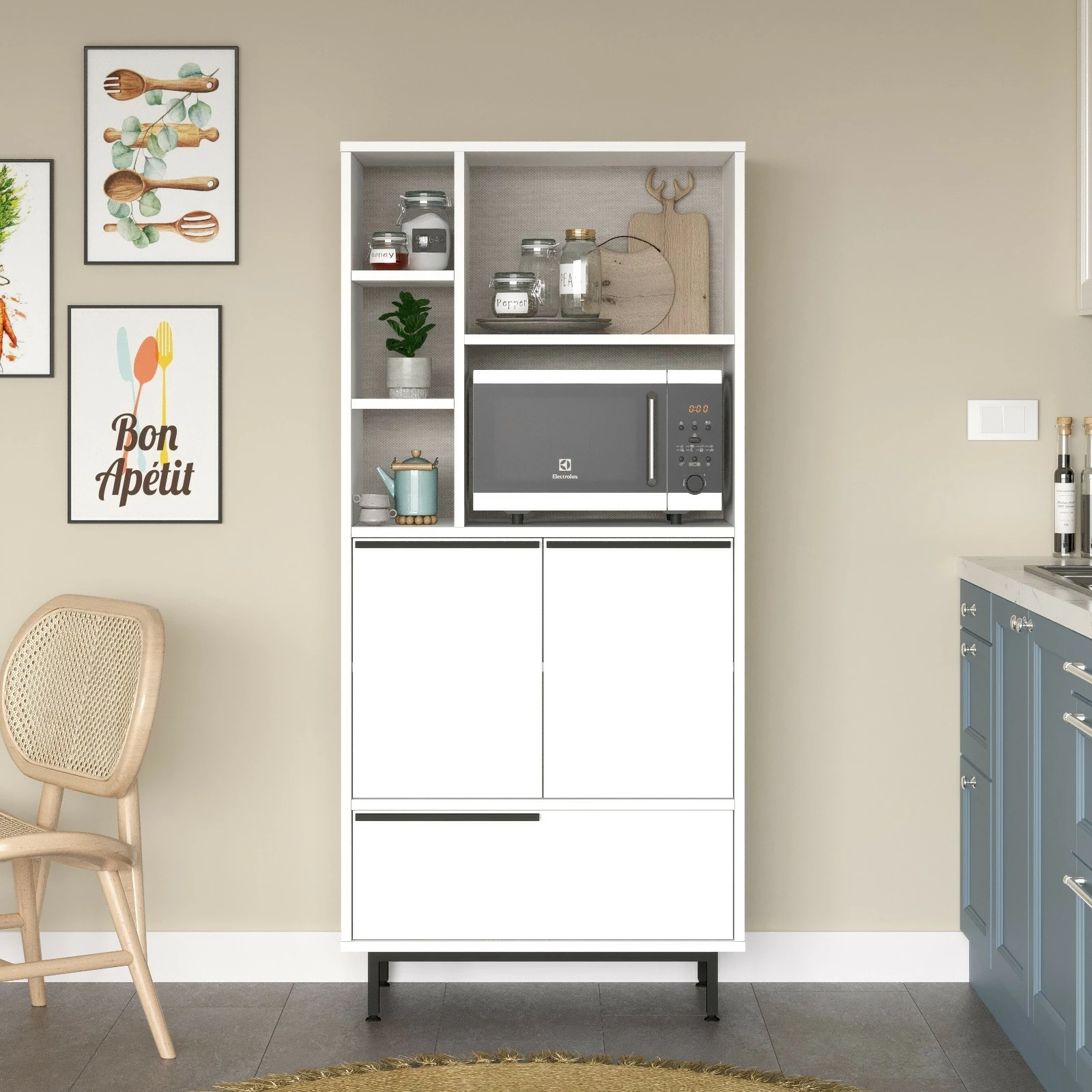 Dollap kuzhine Hanah Home, On9A-W, i bardhë