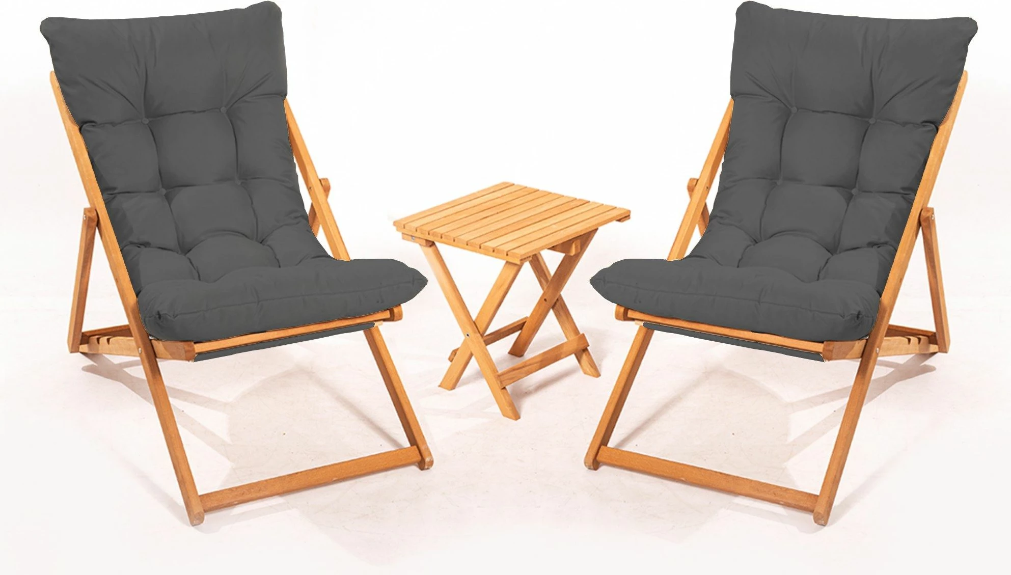 Set tavoline me karrige për oborr, 3 pjesë, Hanah Home, My005, gri