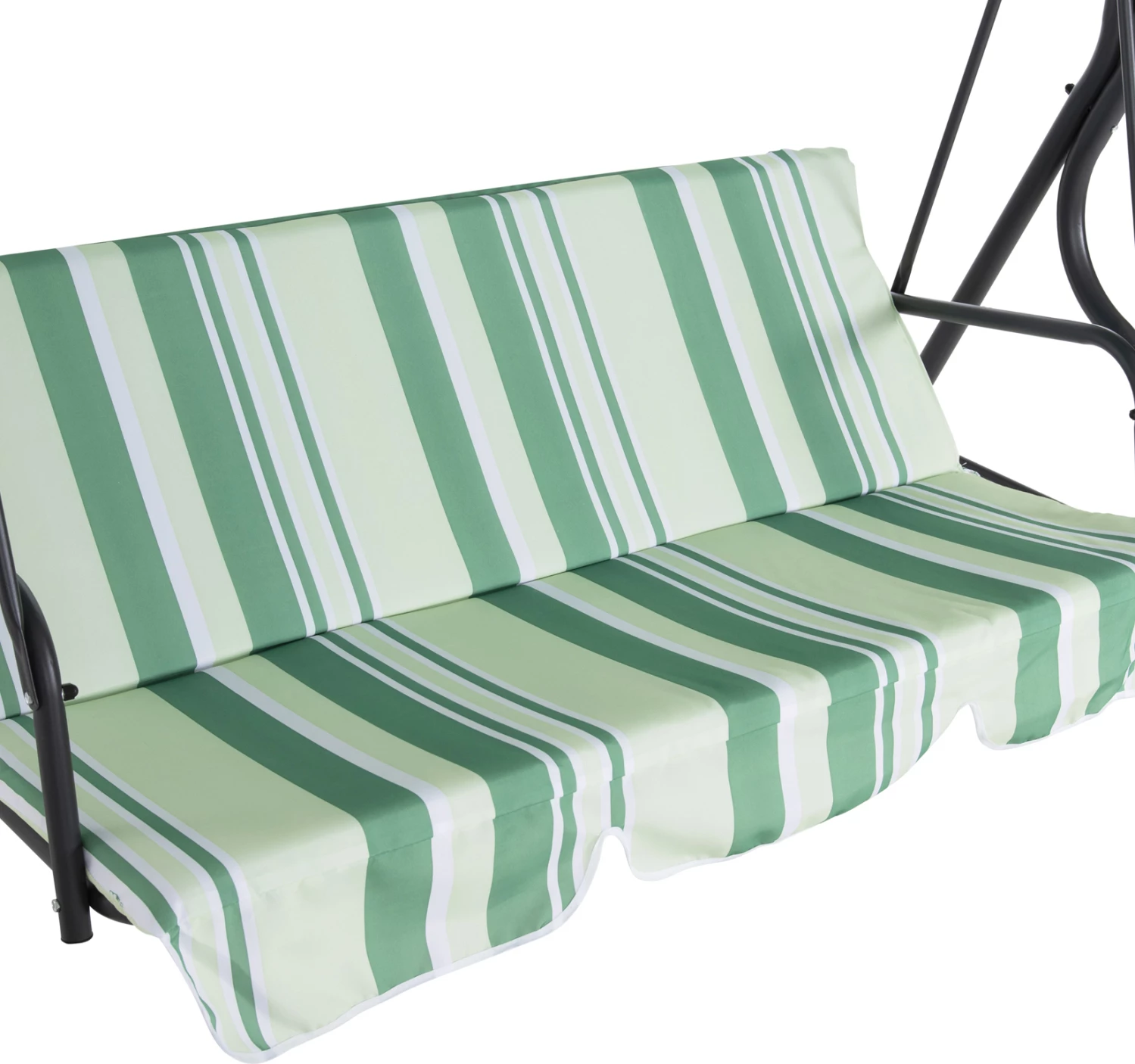 Luhatëse për verandë 3-vendëshe me mbrojtje dielli LIKID FH5979.03 metal gri - pëlhurë jeshile 170x110x153H cm