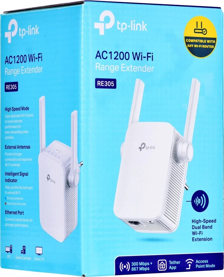 Shpërndarës i WiFi TP-LINK AC1200, i bardhë