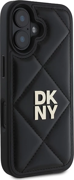 Mbështjellës DKNY Quilted Stack Logo për iPhone 16, i zi