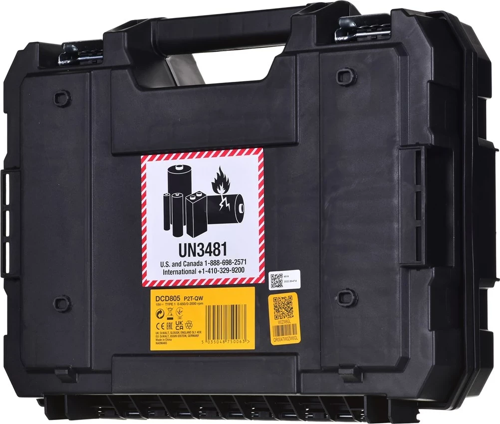 Drill/driver DeWalt DCD805P2T, 18V, 2x5.0Ah, me valixhe TSTAK, Verdhë