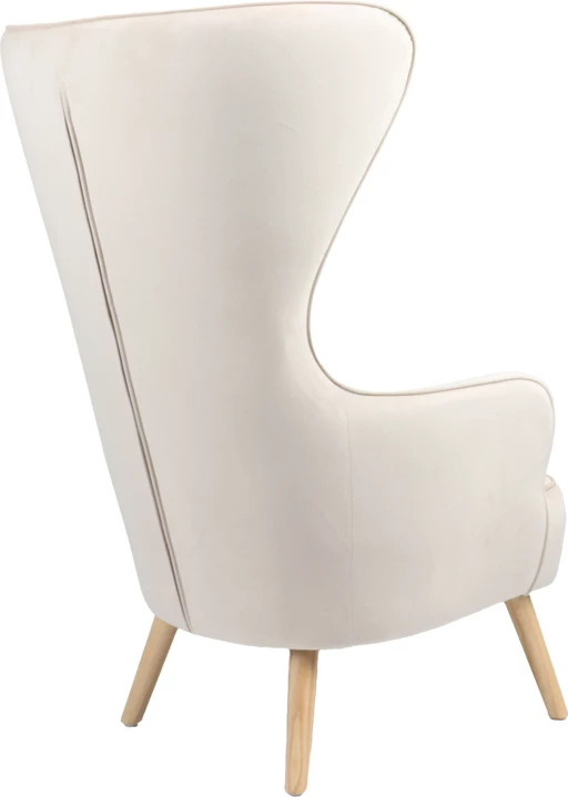 Karrige Byfon kadife krem-dru gome këmbë ngjyrë natyrale 76x83x117cm