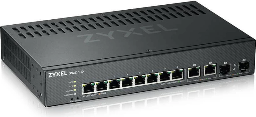 Switch Zyxel GS2220-10-EU0101F, Managed, L2, Gigabit Ethernet (10/100/1000), Rack mounting