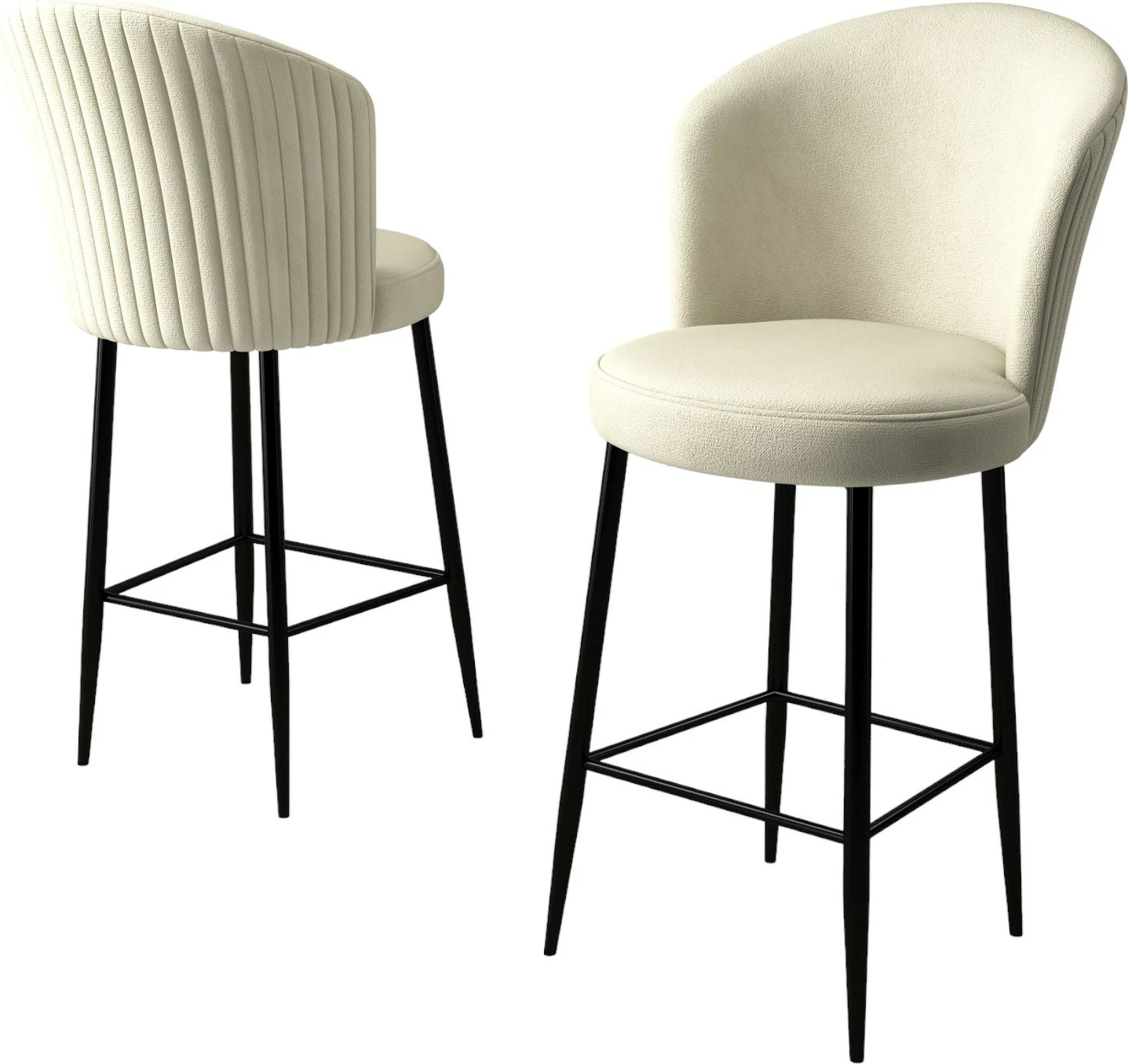 Set karrigesh për bar (6 copë), Hanah Home, Fora, krem, e zezë