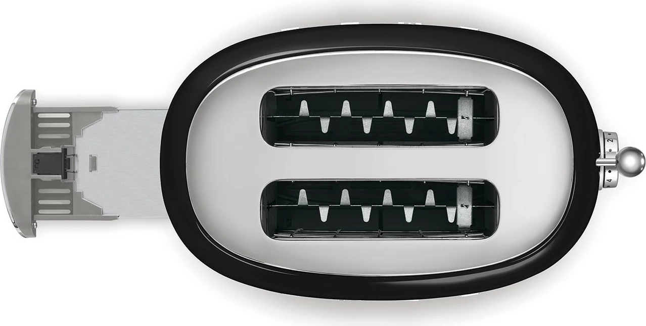 Tostier SMEG TSF01BLEU 2-vrima, stil retro, ngjyrë e zezë me shkëlqim