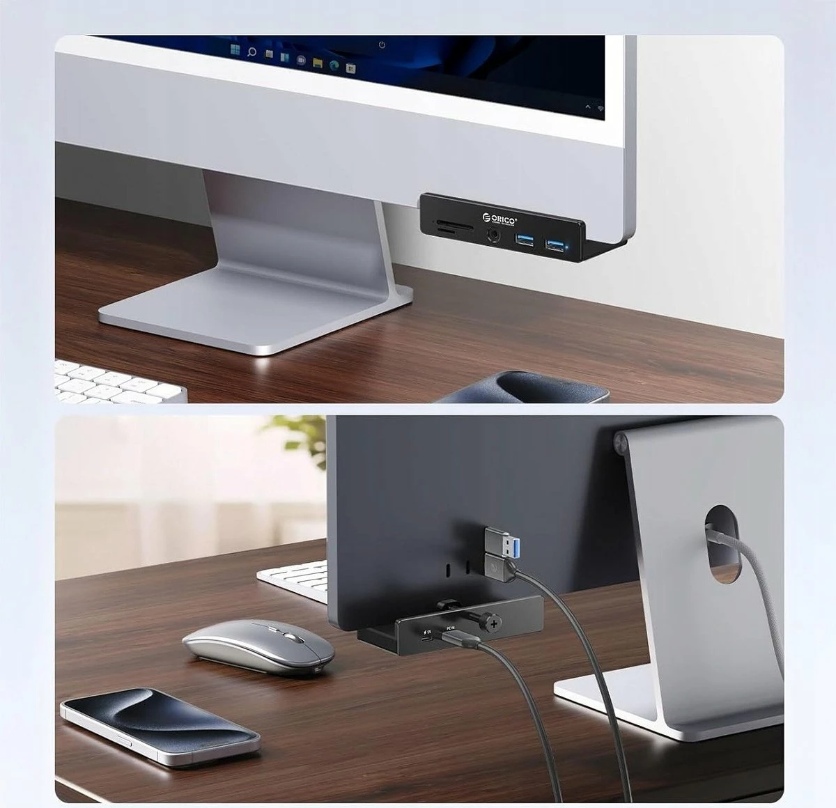 Hub USB-C Orico MH5PMM-10-BK-BP, 7-në-1 (2x USB-A 3.0, 2x USB-C, SD/microSD, audio 3.5mm), 5Gbps, i zi, set 1 copë
