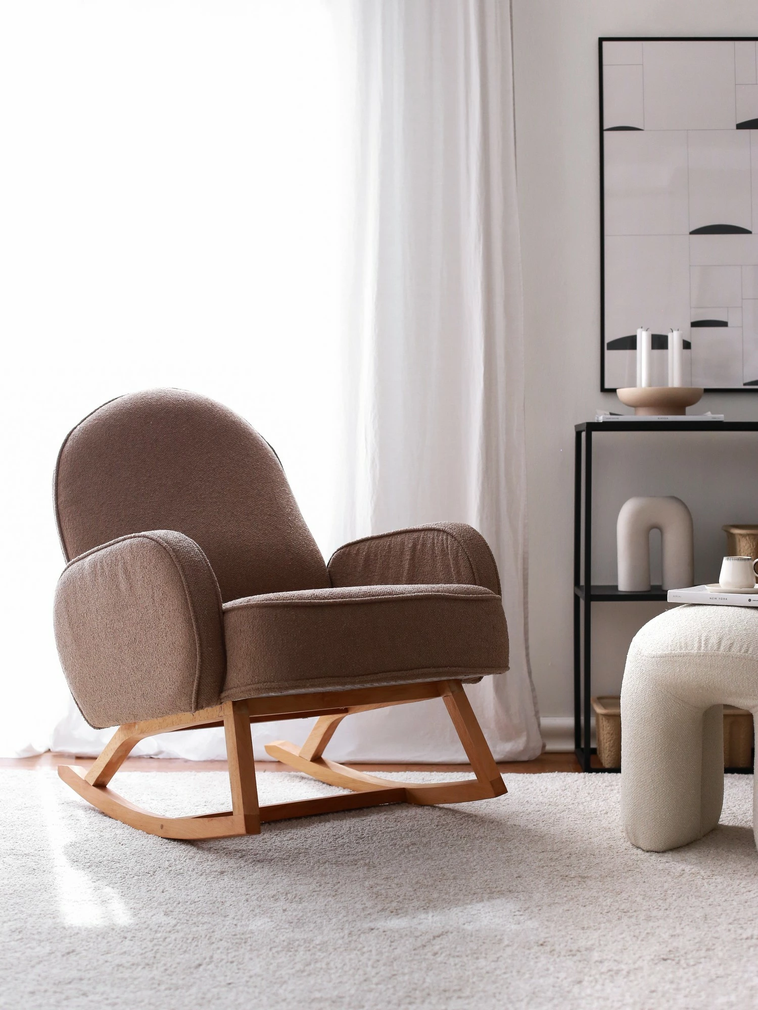 Karrige krahu Yoko, kadife korduroj, kafe