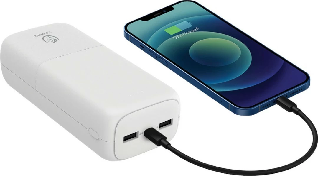 Powerbank Rebeltec P30, 30000mAh, Bardhë