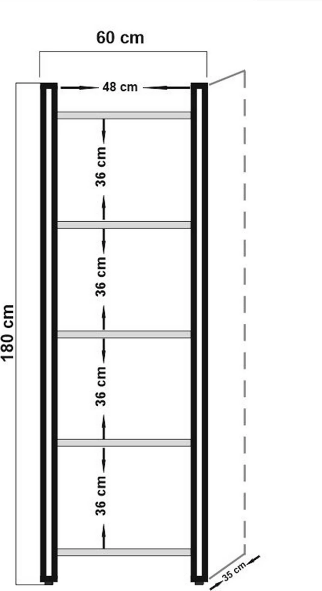 Raft librash Hanah Home, Cosmo Penta, ngjyrë pishë Atlantike dhe e zezë