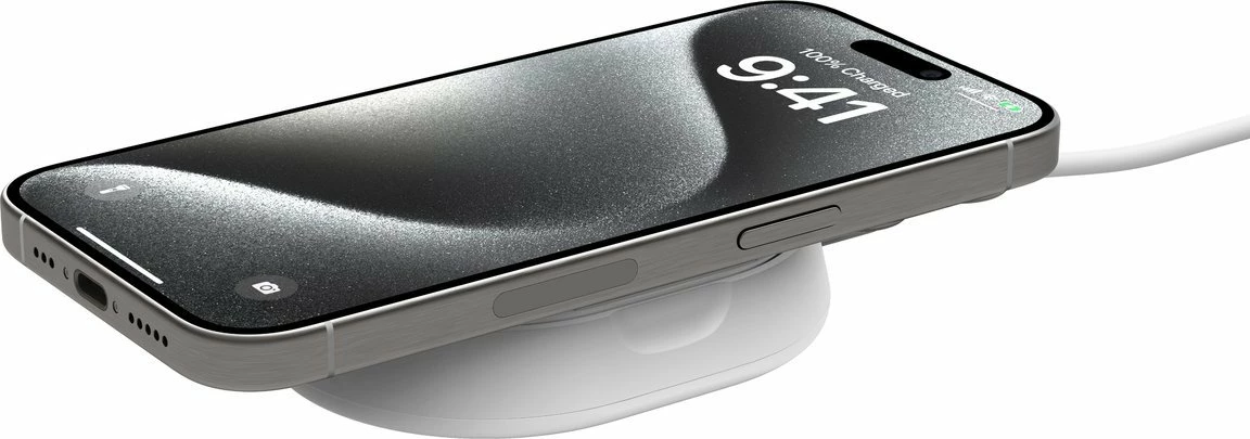 Karikues wireless Belkin BoostCharge Qi2 15W magnetik me USB-C WIA008btWH, me kabllo 1.5 m, i bardhë