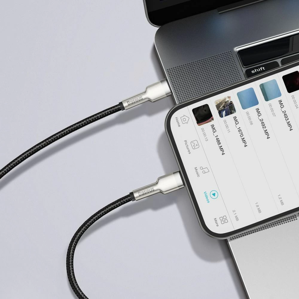 Kabl USB Baseus CATLJK-01 USB-C në Lightning 0.25 m Power Delivery 20W, e zezë, 1 copë