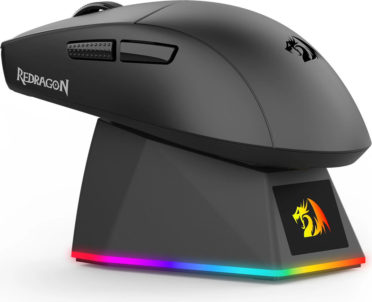 Maus gaming Redragon King Ultra M999, 2.4GHz wireless + Bluetooth 5.1 + wired, 5 nivele DPI, zi, me stacion karikimi RGB magnetik