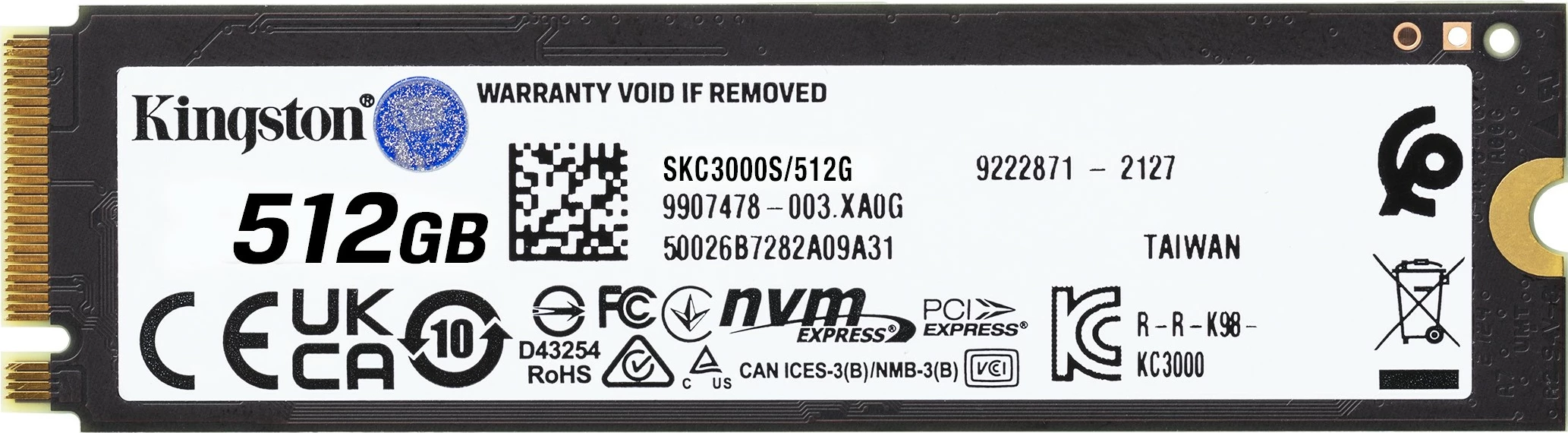 SSD Kingston KC3000 512 GB, M.2, 7000 MB/s