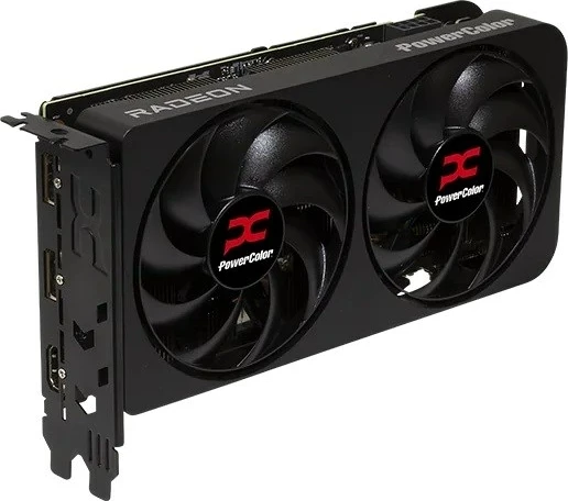 Kartë grafike PowerColor RX9060XT 8G-A, 8 GB GDDR6, AMD Radeon, 2 ventilatorë, e zezë