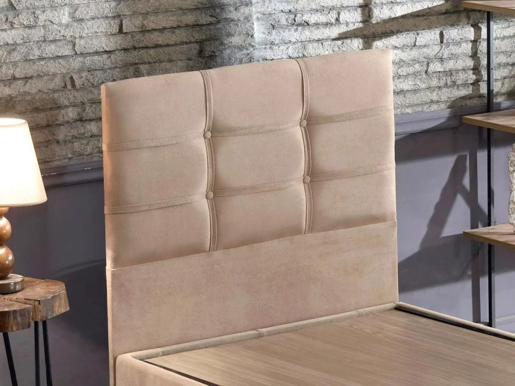 Baza dhe shtrati njësh me komodinë, ngjyrë kafe e çelët, Polo, 90x190cm