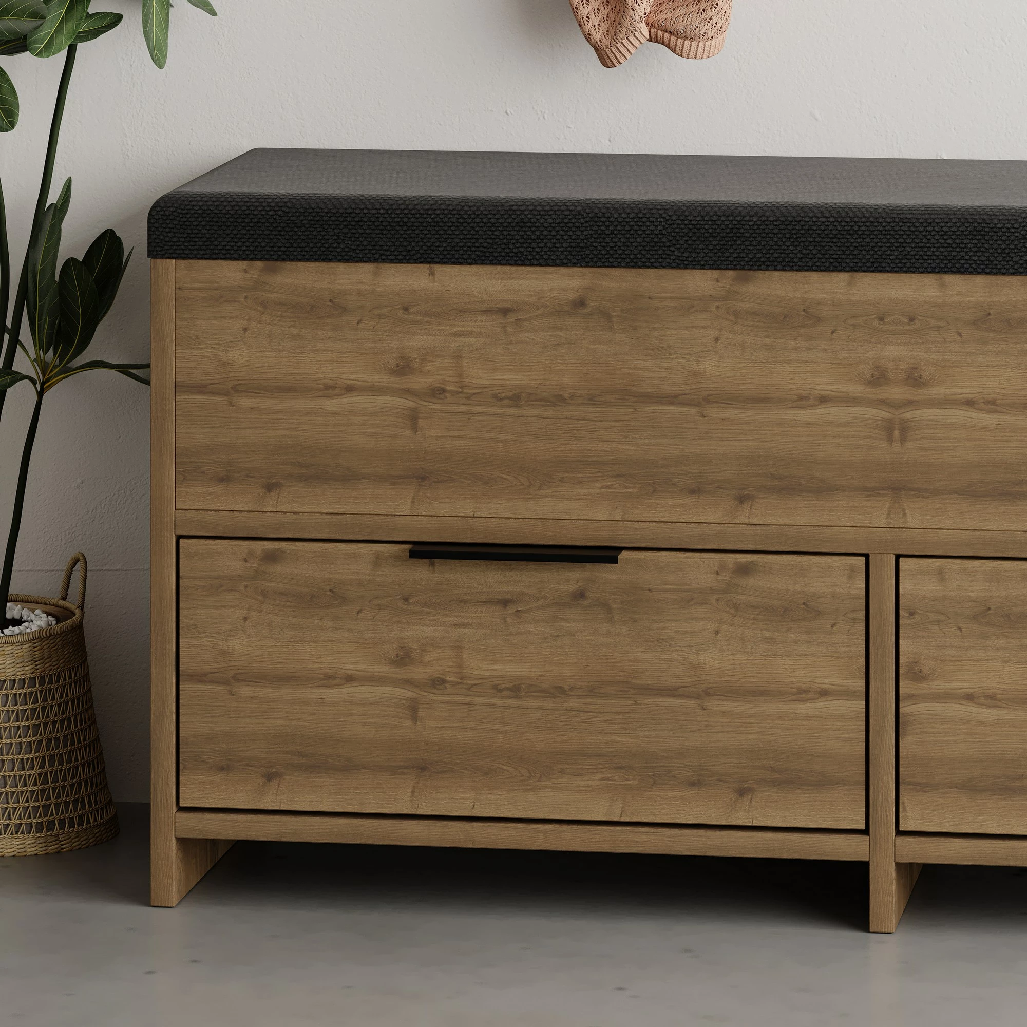 Dollap për këpucë me ulëse Skye Decor, ngjyrë Hitit