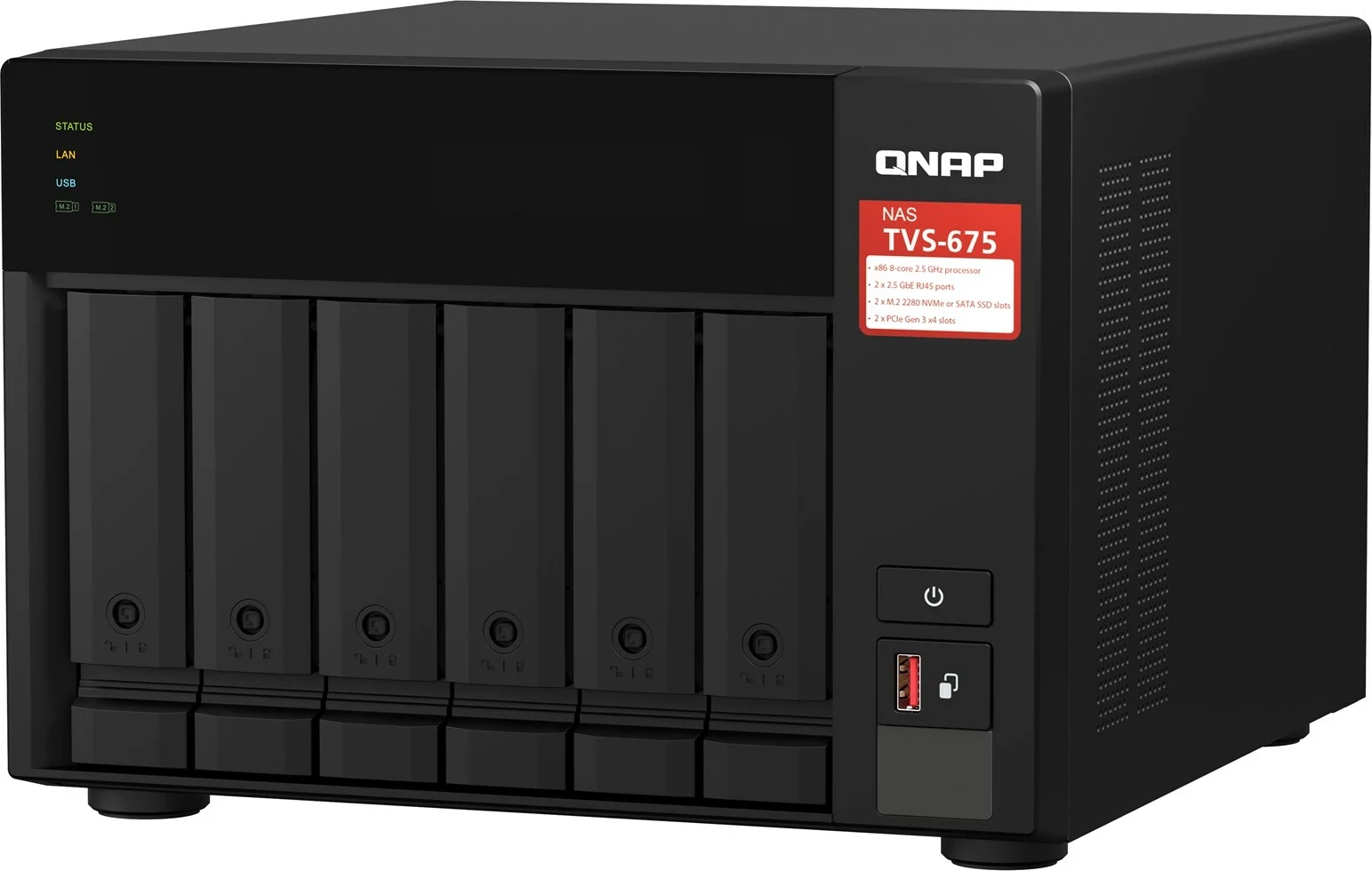 NAS QNAP TVS-675, KX-U6580, 8 GB, Kasa e Zezë