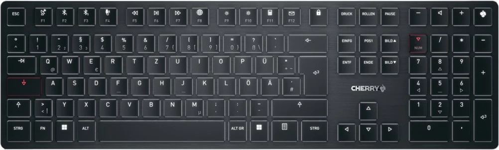 Tastierë mekanike Cherry KW X ULP, LED, QWERTZ, me kabllo & wireless, e zezë