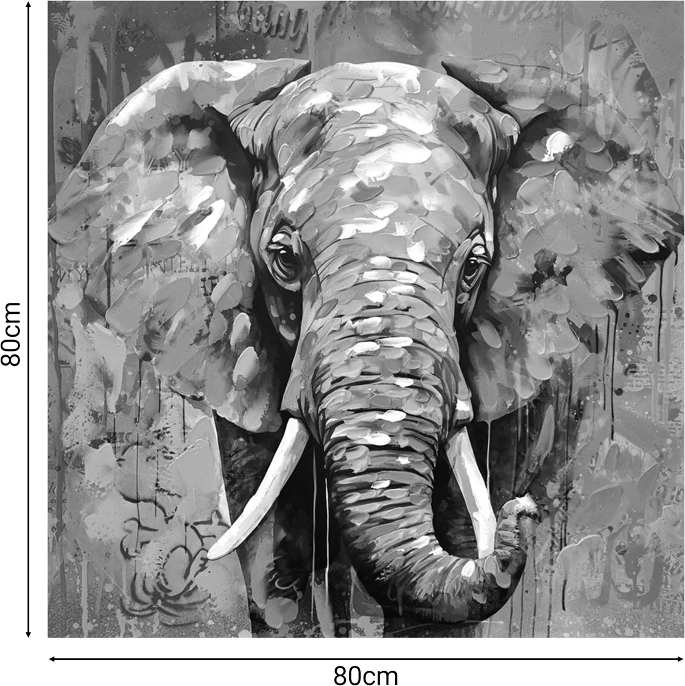 Pikturë kanavacë elefant Inart 80x3x80cm