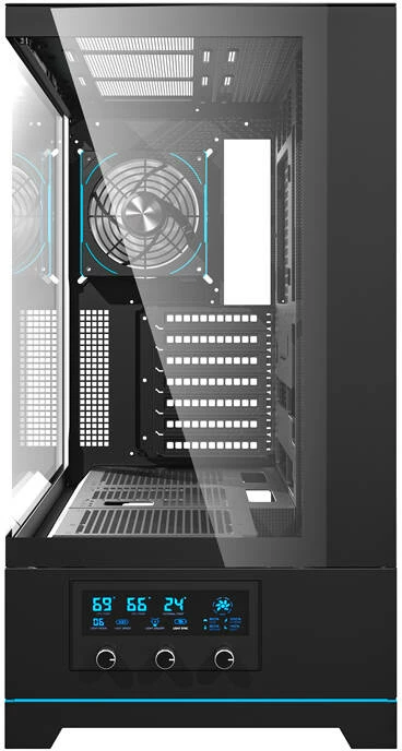 Kasë Darkflash DY451 PRO, Midi Tower, ARGB, panel xhami, e zezë, me 1 ventilator